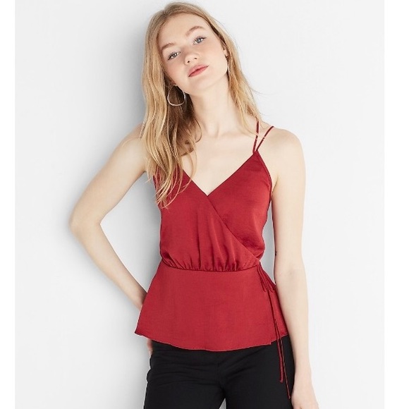 Express Tops - Express Satin Wrap Strappy Back Cami Medium